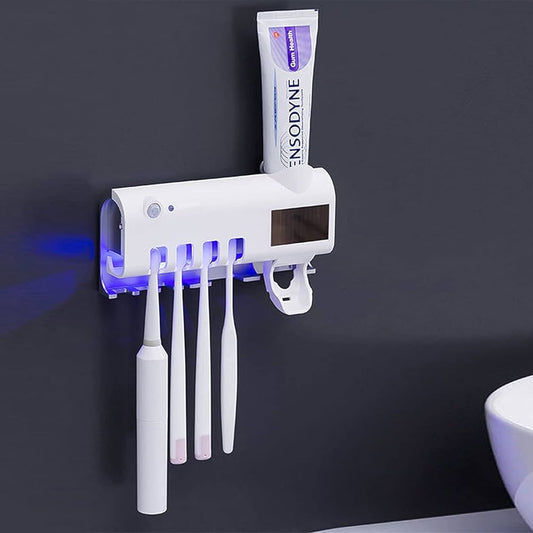 Wall-Mounted Automatic Toothbrush Sterilizer & Toothpaste Dispenser