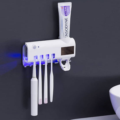 Wall-Mounted Automatic Toothbrush Sterilizer & Toothpaste Dispenser